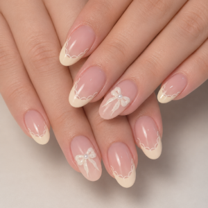 Alternative view of Elegant Ivory Bow Nails
